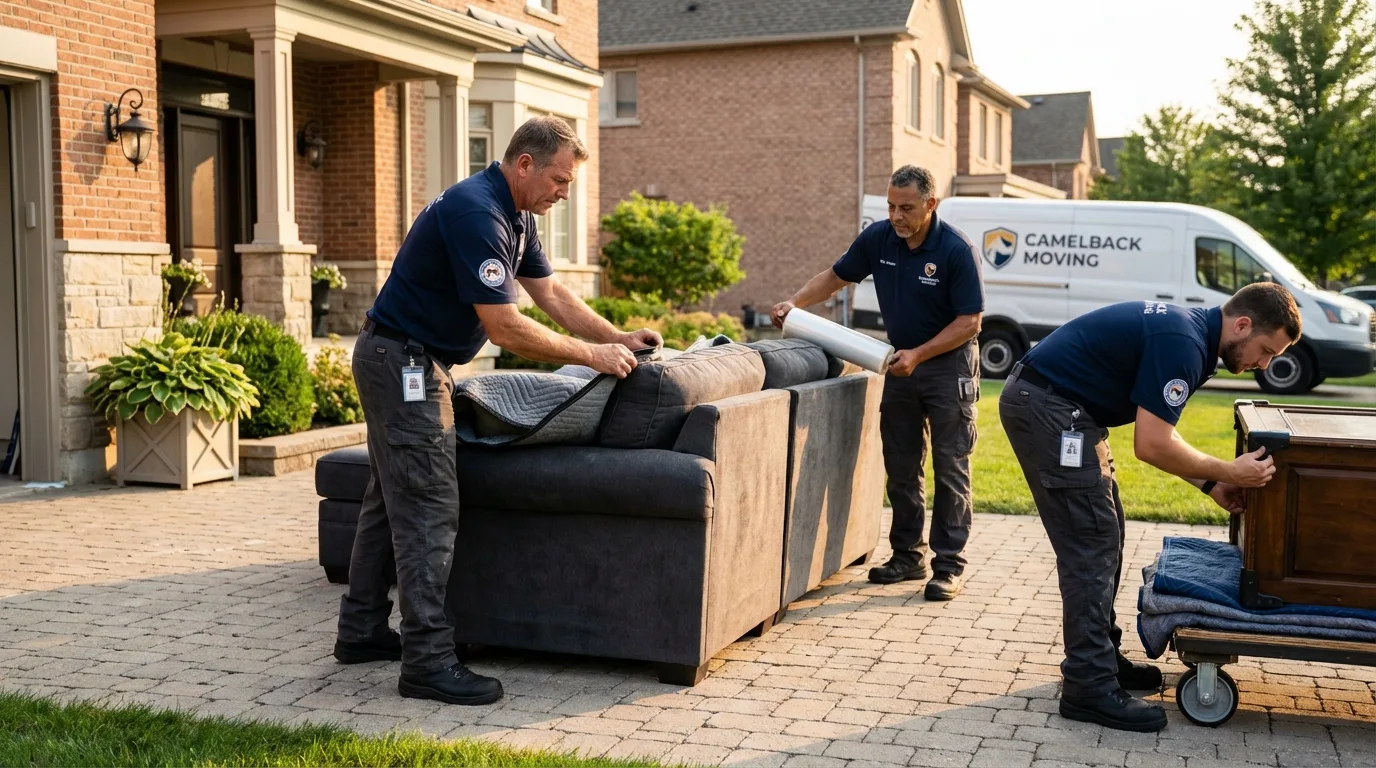 Large estate moving crew wrapping furniture in Richlandtown, PA