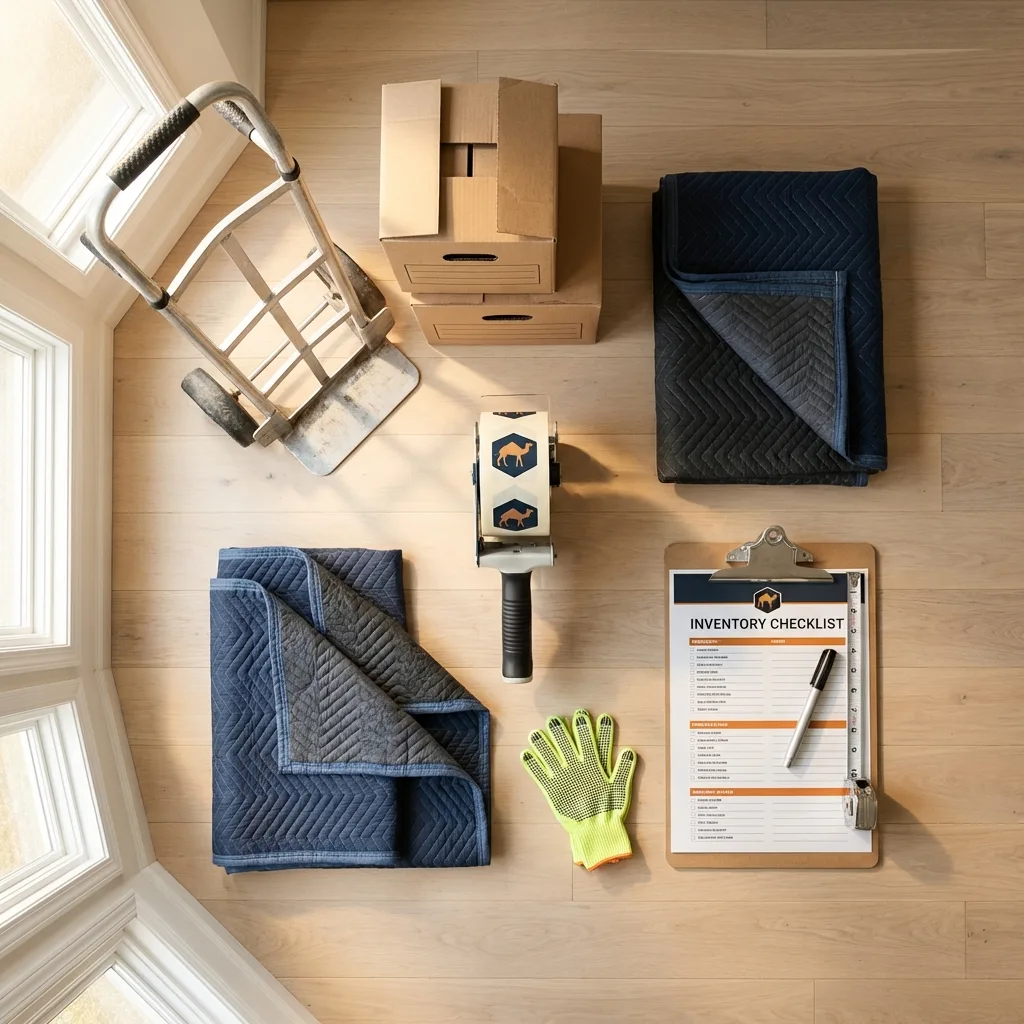 Professional moving supplies and packing materials layout for Richlandtown residential relocations